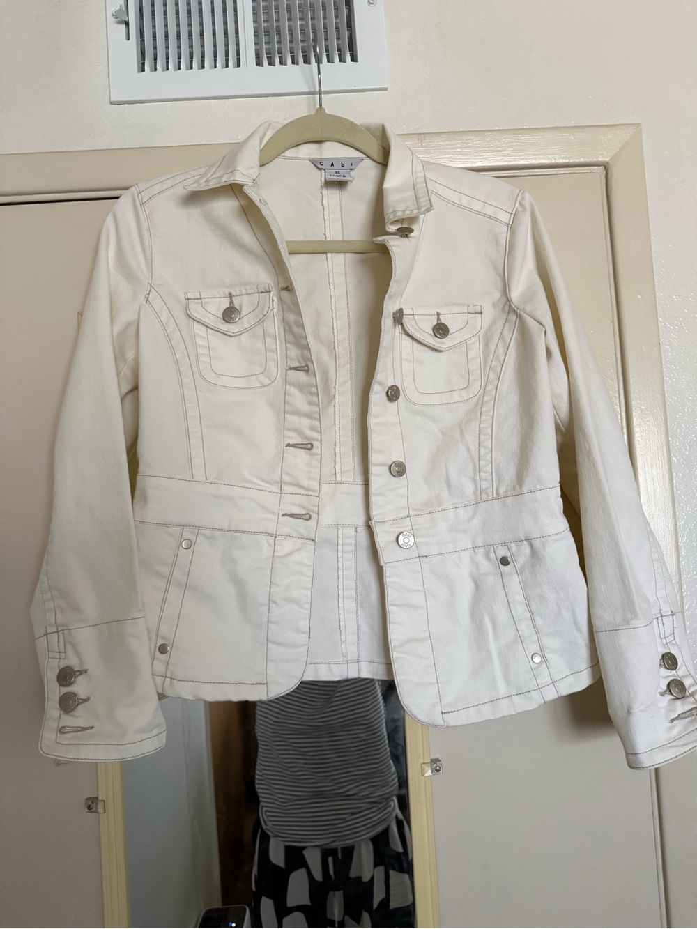 CAbi Ivory Cotton Blend Jacket